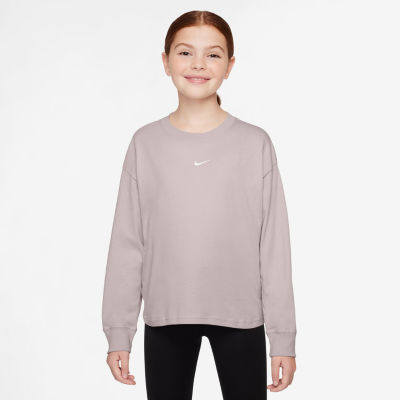 Nike Big Kid Girls Crew Neck Long Sleeve Active T-Shirt