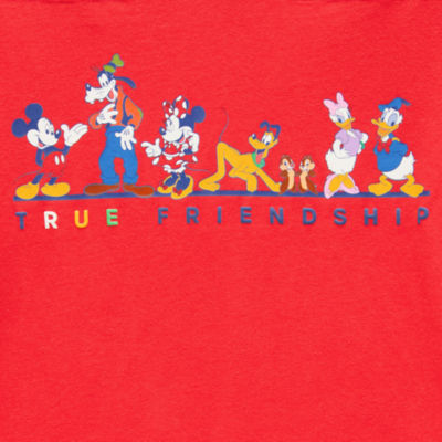 Womens Juniors V Neck Short Sleeve Regular Fit Mickey and Friends Graphic T-Shirt