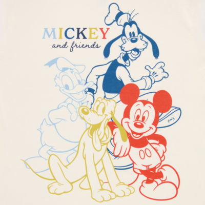 Womens Crew Neck Sleeveless Regular Fit Mickey and Friends Juniors Graphic T-Shirt