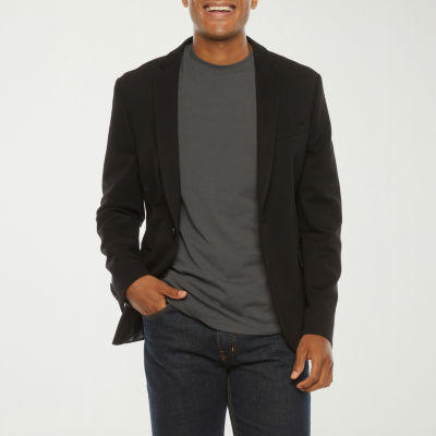 J. Ferrar Mens Knit Stretch Fabric Slim Fit Sport Coat