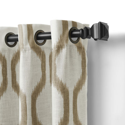 Elrene Home Fashions Renzo Geo Ikat Grommet Top Energy Saving Blackout Single Curtain Panel