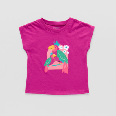 Okie Dokie Toddler & Little Girls Round Neck Short Sleeve Graphic T-Shirt
