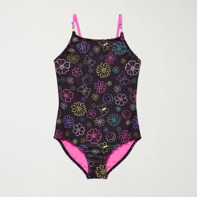 Thereabouts Little & Big Kid Girls Striped One Piece Swimsuit