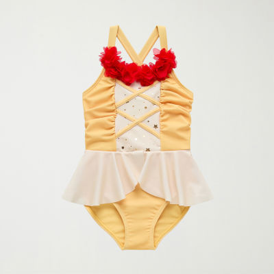 Disney Collection Toddler Girls Belle Princess One Piece Swimsuit