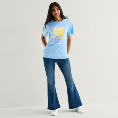 Pompompurri Boyfriend Tee Womens Juniors Crew Neck Short Sleeve Regular Fit Hello Kitty Graphic T-Shirt