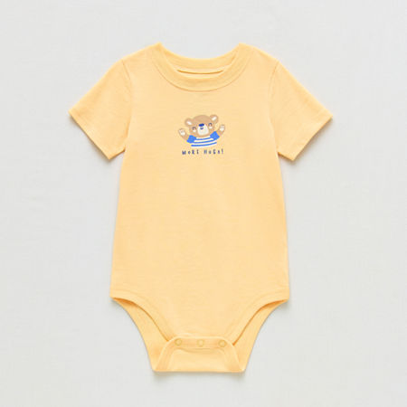 Okie Dokie Baby Boys Crew Neck Short Sleeve Bodysuit, Newborn, Yellow