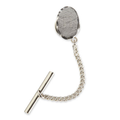 Personalized Sterling Silver Oval Tie Tack