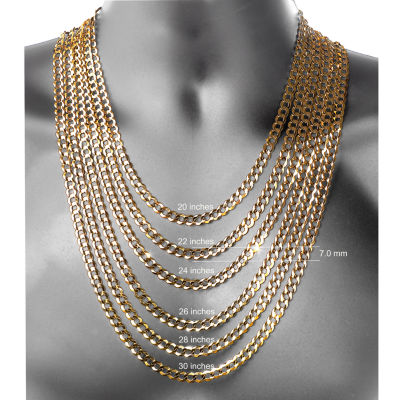 14K Yellow Gold 7MM Curb Necklace