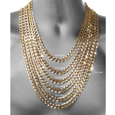 10K Yellow Gold 10MM Curb Necklace