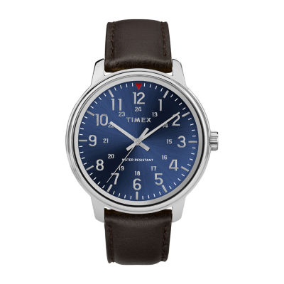 Timex Mens Brown Leather Strap Watch Tw2r85400jt