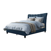 Rosewell Upholstered Tufted Platform Bed, One Size, Blue