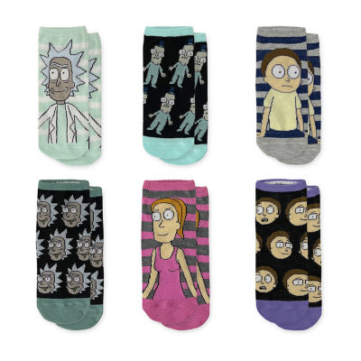 6 Pair Rick and Morty Low Cut Socks Womens