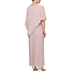 S. L. Fashions Short Split Sleeve Popover Evening Gown
