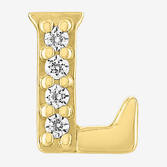 Diamond Addiction Initial "L" Diamond Accent Lab Grown White Diamond 10K Gold Single Earrings