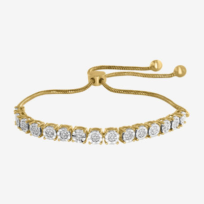 Effy  Womens 1/10 CT. T.W. Natural Diamond Sterling Silver Bolo Bracelet