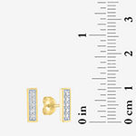 Diamond Addiction 1/10 CT. T.W. Genuine White Diamond 14K Gold Over Silver Bar Stud Earrings