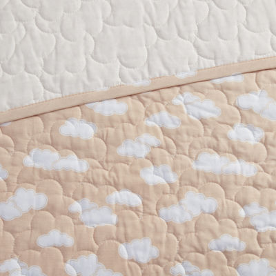 Intelligent Design Ellie Reversible Sunshine Printed 100% Cotton Quilt Set With Throw Pillow