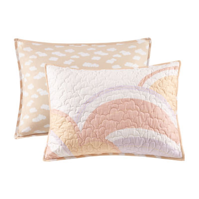Intelligent Design Ellie Reversible Sunshine Printed 100% Cotton Quilt Set With Throw Pillow