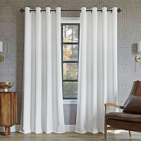 Sun Zero Oslo Energy Saving 100% Blackout Grommet Top Single Curtain Panel, One Size, White