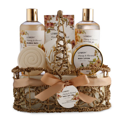 Lovery Honey & Almond Home Bath Gift Set - 7pc Handmade Spa Kit