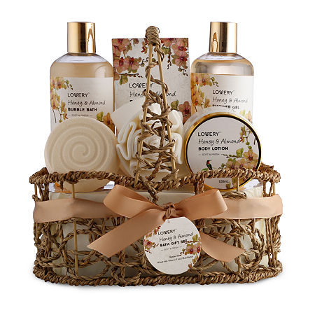 Lovery Honey & Almond Home Bath Gift Set - 7pc Handmade Spa Kit, One Size