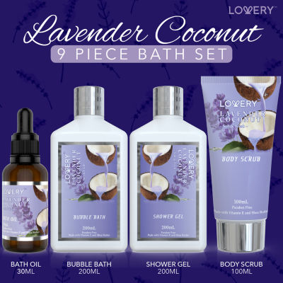 LOVERY™ Lavender And Coconut Bath Gift Set - 9pc Spa Kit
