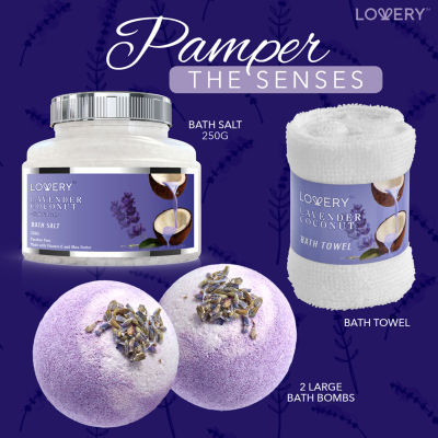LOVERY™ Lavender And Coconut Bath Gift Set - 9pc Spa Kit