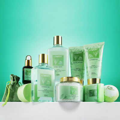 Lovery Tea Tree Home Bath Set - 15pc Aromatherapy Gift