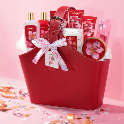 LOVERY™ Japanese Cherry Blossom Bath Set - 25pc Body Care Tote Kit