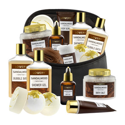 Lovery Sandalwood Bath Gift Set - 11pc Cosmetic Body Care Kit