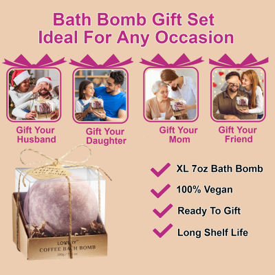 Lovery Coffee Handmade Bath Bomb - 7oz Extra Large Spa Body Care Ball