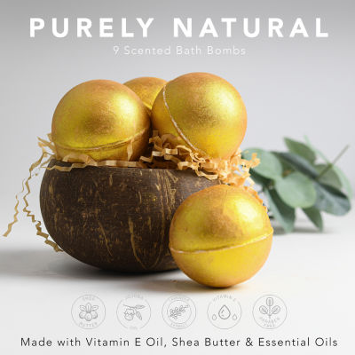 Lovery 24k Gold Bath Bombs Gift Set - 9pc Marble Spa Bubble Bombs