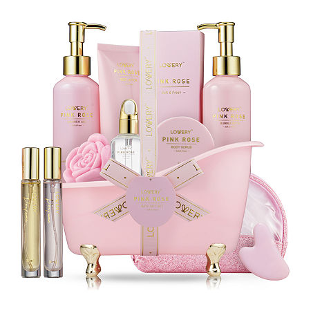 Lovery Luxe Pink Rose Bath And Body Set - 18pc Spa Kit, One Size