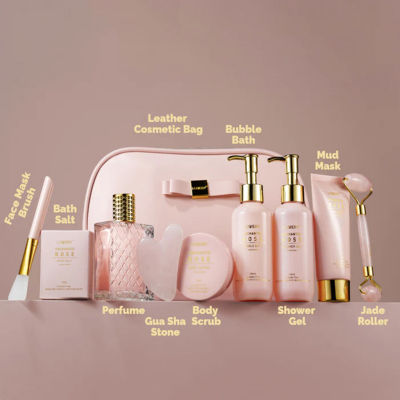 Lovery Enchanted Rose Beauty Body Care - 10pc Cosmetic Bag Set