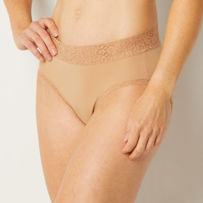 Ambrielle Everyday High Cut With Lace Trim Panty