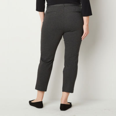 Liz Claiborne Emma Ponte Womens Mid Rise Slim Fit Ankle Pant