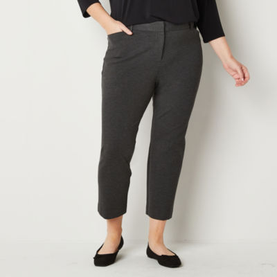Liz Claiborne Emma Ponte Womens Mid Rise Slim Fit Ankle Pant