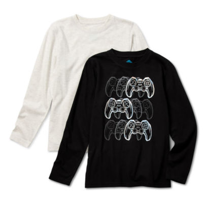 Thereabouts Little & Big Boys 2-pc. Crew Neck Long Sleeve Graphic T-Shirt