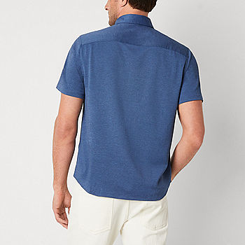 Van Heusen Slim Mens Moisture Wicking Slim Fit Short Sleeve Button-Down  Shirt - JCPenney