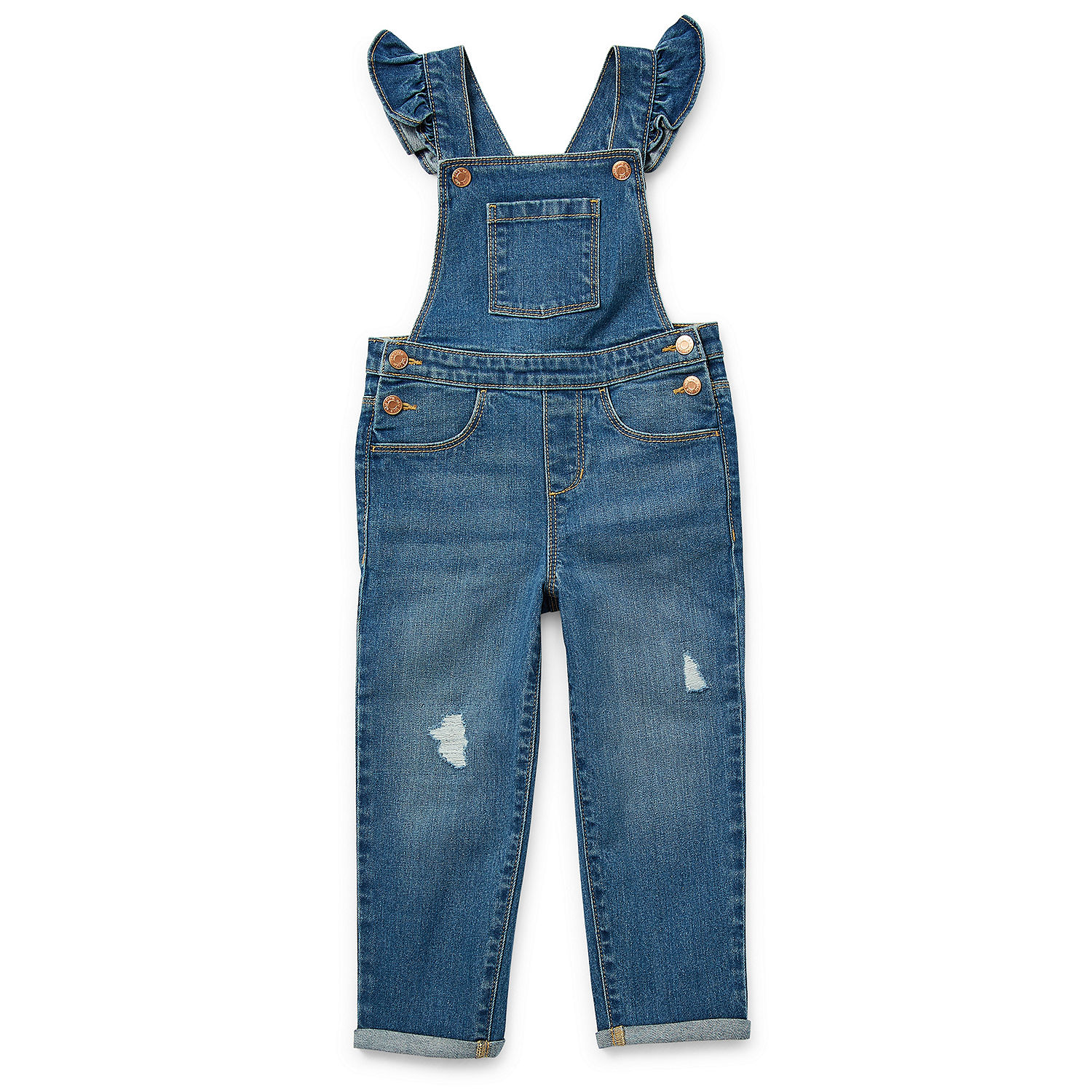 Okie Dokie Toddler & Little Girls Overalls, Color: Ava Wash - JCPenney