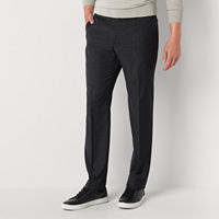Collection By Michael Strahan Mens Plaid Modern Fit Flat Front Suit Pants, 33 30, Gray
