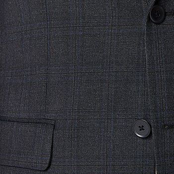 Collection By Michael Strahan Mens Plaid Classic Fit Suit Collection By Michael Strahan Mens Plaid Classic Fit Suit
