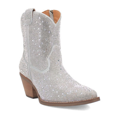 Dingo Womens Rhinestone Cowgirl Stacked Heel Booties - JCPenney