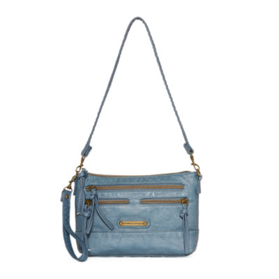 Stone Mountain Washed Leather Crossbody Bag, Color: Denim - JCPenney