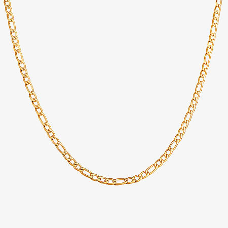 Stainless Steel 22 Inch Figaro Chain Necklace, One Size