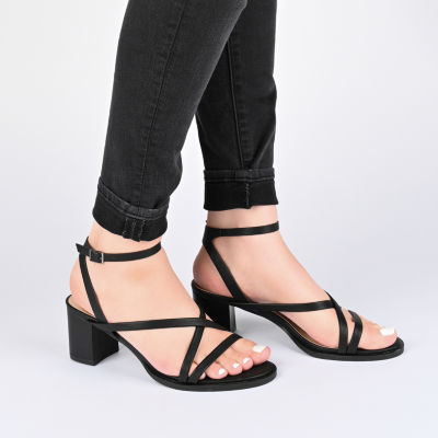 Journee Collection Anikah Womens Round Open Toe Stacked Heel Pumps