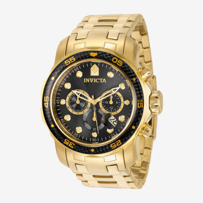 Invicta Mens Gold Tone Stainless Steel Bracelet Watch 35398