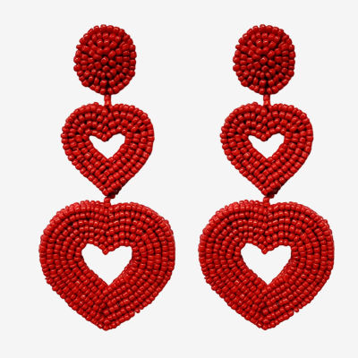 Bijoux Bar Heart Drop Earrings