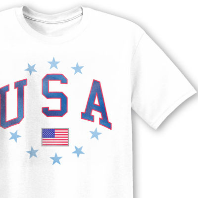 Juniors Team Usa Boyfriend Tee Womens Crew Neck Short Sleeve Graphic T-Shirt