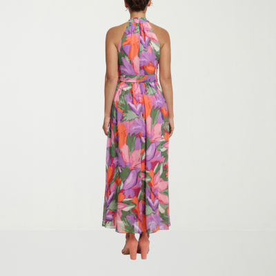 London Style Womens Sleeveless Floral Maxi Dress